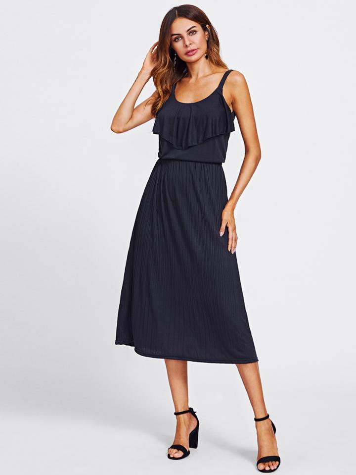 Shein Frill Layered Pleated Dress