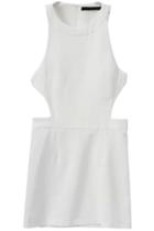 Shein White Off The Shoulder Midriff Bodycon Dress