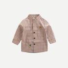 Shein Toddler Boys Embroidery & Pocket Detail Plaid Shirt