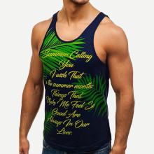 Shein Men Leaf And Letter Print Vest
