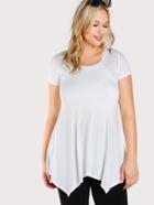 Shein Solid Hanky Hem T-shirt