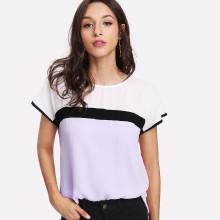 Shein Cut And Sew Curved Hem Blouse