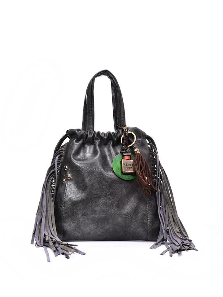 Shein Fringe Embellished Shoulder Bag With Charm
