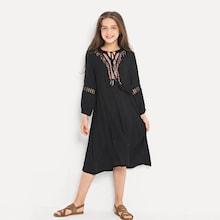 Shein Girls Beaded Detail Cut Out Dress