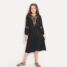 Shein Girls Beaded Detail Cut Out Dress