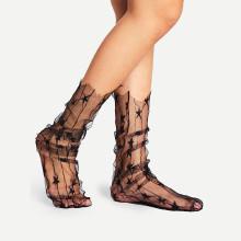 Shein Star Pattern Slouch Mesh Socks