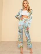 Shein Tropical Print Blazer & Pants Co-ord