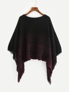 Shein Fringe Trim Poncho Jumper