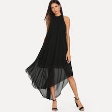 Shein Curved Hem Swing Halter Dress