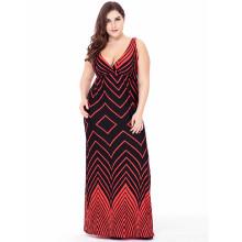 Shein Plus Chevron Print Maxi Dress