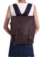 Shein Dark Brown Buckle Pu Backpacks