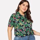 Shein Plus Tropical Print Shirt