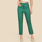 Shein Button Fly Plaid Pants