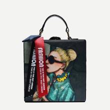 Shein Girl Print Tote Bag