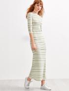 Shein Contrast Striped Maxi Dress