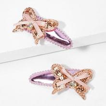 Shein Girls Sequin Butterfly Hair Clip
