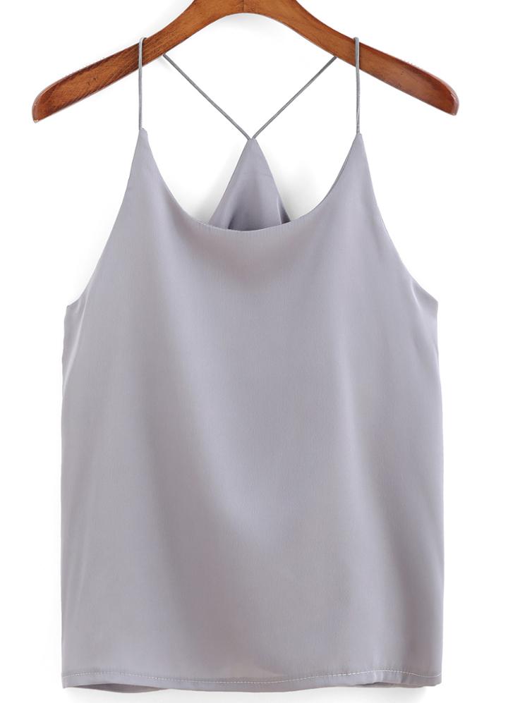 Shein Spaghetti Strap Grey Cami Top