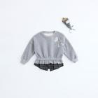 Shein Girls Elastic Waist Plaid Sweatshirt