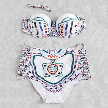 Shein Ladder Cutout Mixed Print Bikini Set