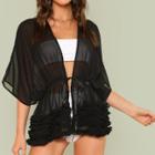 Shein Frill Mesh Cover Up
