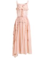 Shein Flounce Elastic-waist Pleated Dress