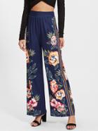 Shein Striped And Floral Palazzo Pants