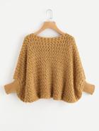 Shein Batwing Textured Chunky Knit Sweater