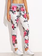 Shein Floral Print Drawsting Long Pants
