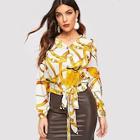 Shein Printed Knot Front Top