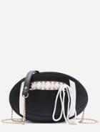 Shein Black Ball Shape Lace Up Chain Bag
