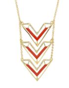 Shein Rhinestone Triangle Long Meaningful Pendant Necklace