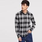Shein Men Letter Back Plaid Shirt