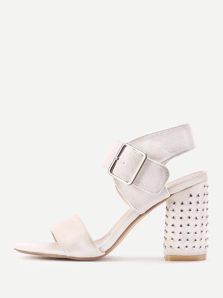 Shein Rivet Studded Block Heeled Sandals
