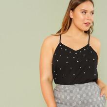 Shein Plus Pearl Detail Cami Top