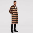 Shein Men Single Breasted Striped Notched Coat