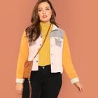 Shein Plus Cut And Sew Corduroy Jacket