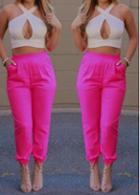 Rosewe White Criss Cross Neck Crop Top