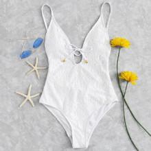 Shein Open Back Lace Swimsuit