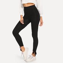 Shein High Waist Knot Solid Leggings