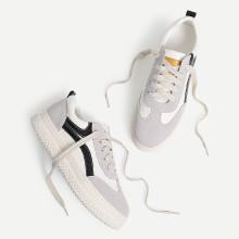 Shein Lace Up Splice Platform Sneakers