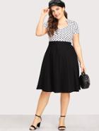 Shein Contrast Spot Combo Dress