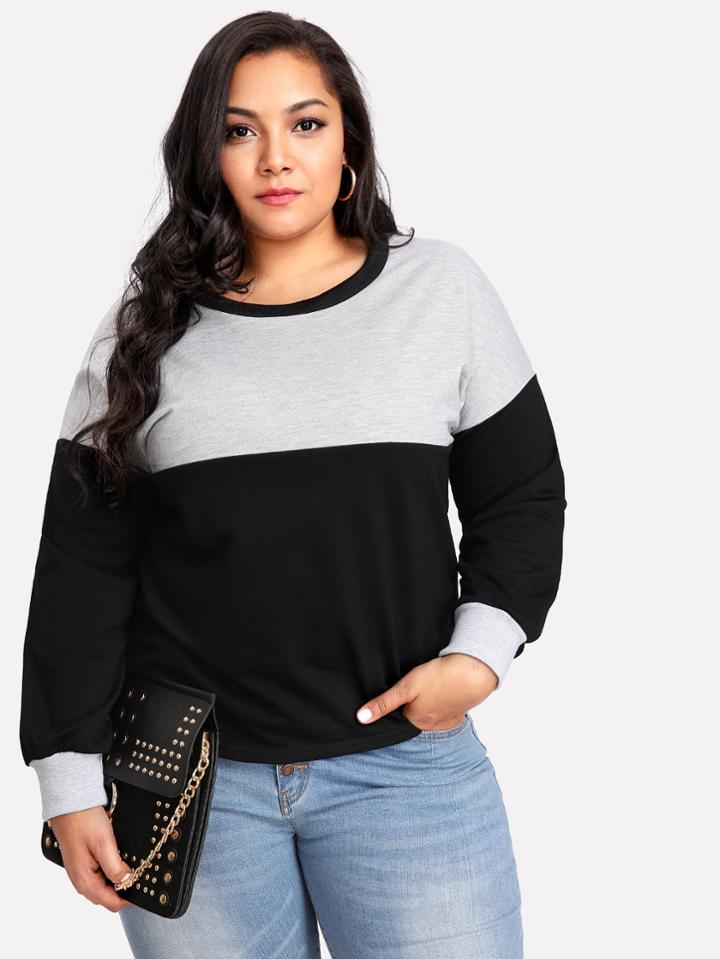 Shein Two Tone Drop Shoulder Sweatshirt