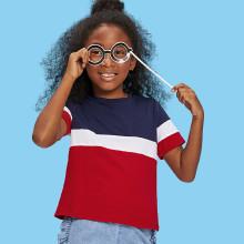 Shein Girls Cut And Sew Short Sleeve T-shirt