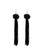 Shein Black Long Rope Tassel Drop Earrings Bohemian