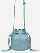 Shein Tassel Drawstring Bucket Bag - Baby Blue