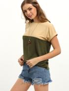 Shein Short Sleeve Color Block T-shirt