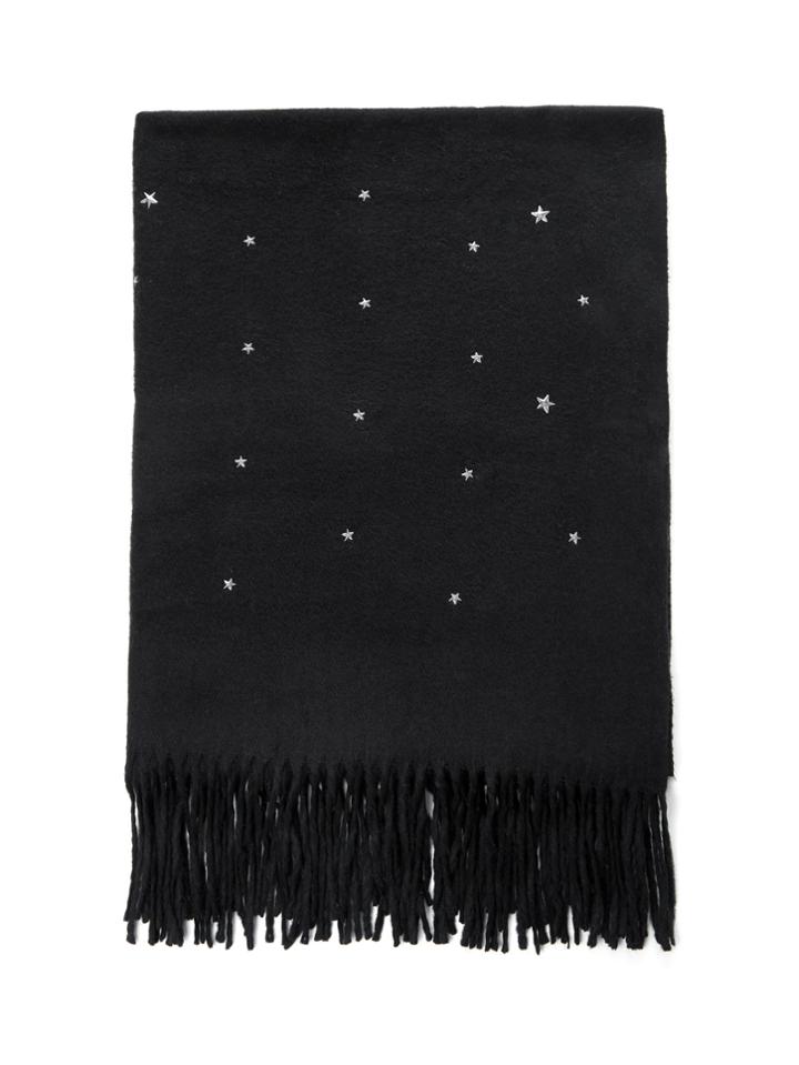Shein Fringe Trim Star Decorated Scarf