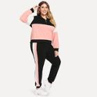 Shein Plus Color Block Pullover & Pants Set