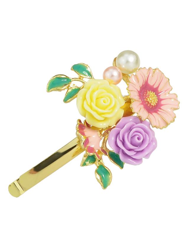 Shein Gold Enamel Flower Hair Clip
