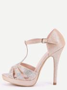 Shein Gold T-strap Platform Sandals